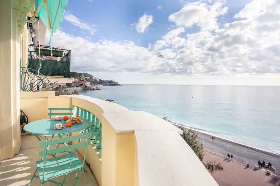 Stunning view from the balcony of the apartment for sale in Nice