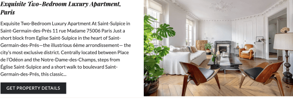 Example of an apartment for sale in France by the Adrian Leeds Group