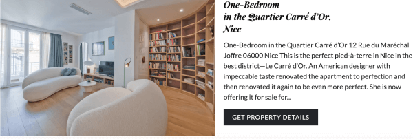 Example of an apartment for sale in France by the Adrian Leeds Group