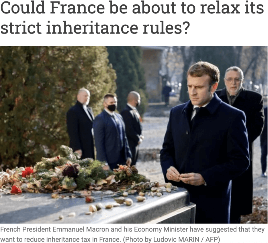 Photo of French president Macron for the Local Article on France changing it's inheritance laws