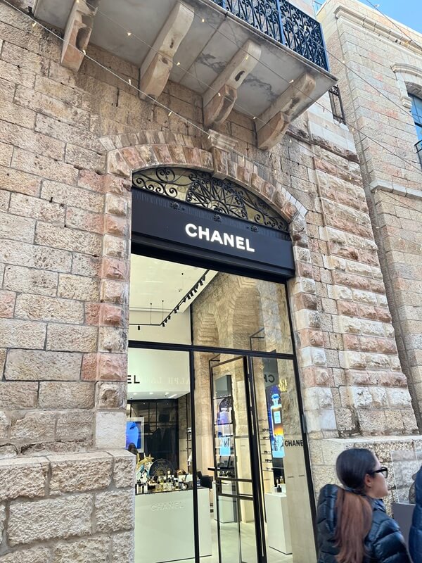 The Chanel storefront in Jerusalem