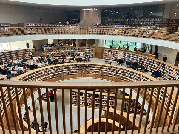 Inside the National Library in Jerusalem