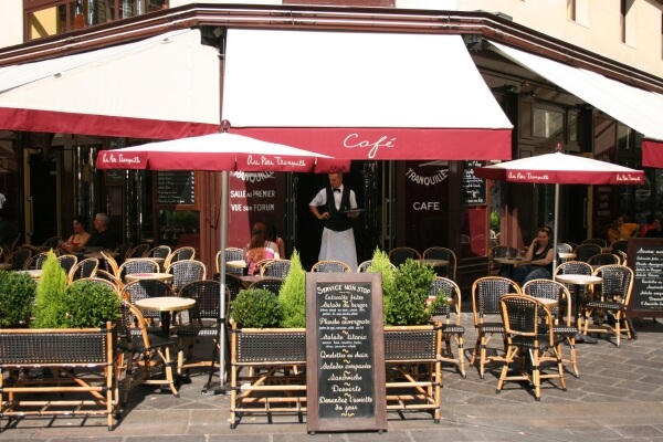 A cafe terrace in Paris