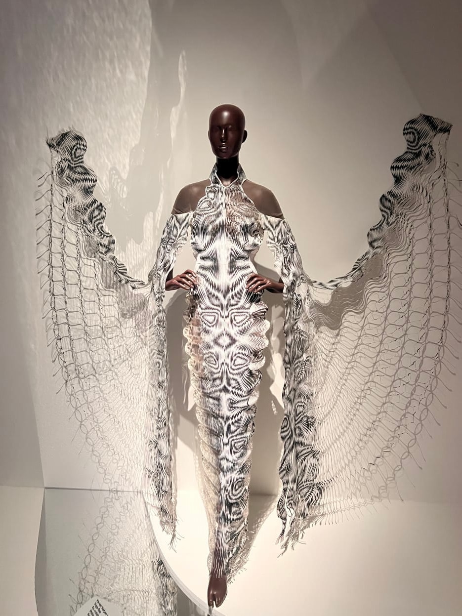 Outfit on display at the Iris Van-Herpen exhibit at MAD in Paris
