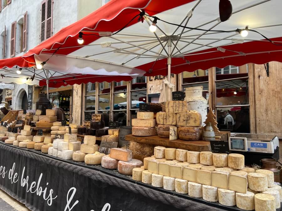 The cheese monger at the market in Annecy