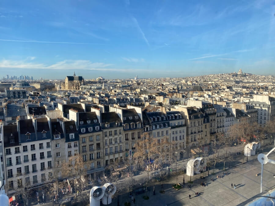 View out over the rooftops of Paris from the Centre Pompidou
