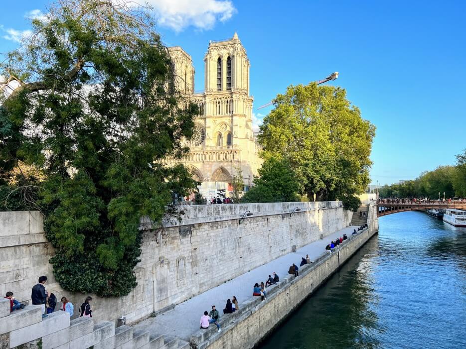 View of Notre Dame in Paris from the river
