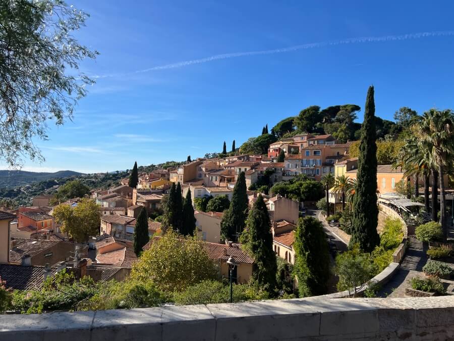 View of Bormes-les-Mimosas from a distance
