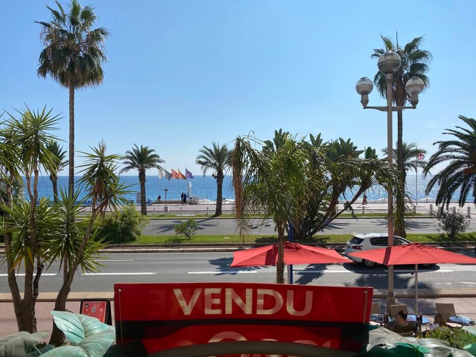 View of the sea from an apartment for sale in Nice