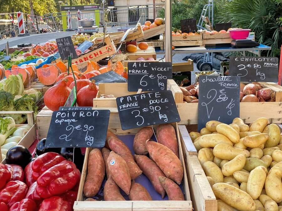 An open air market in France