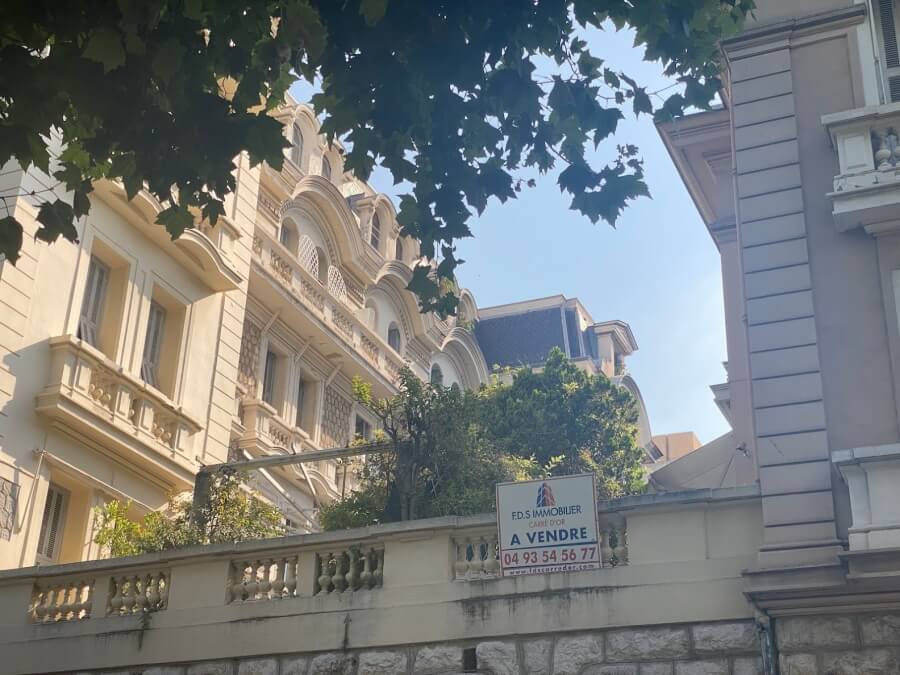 For sale sign on a property in France