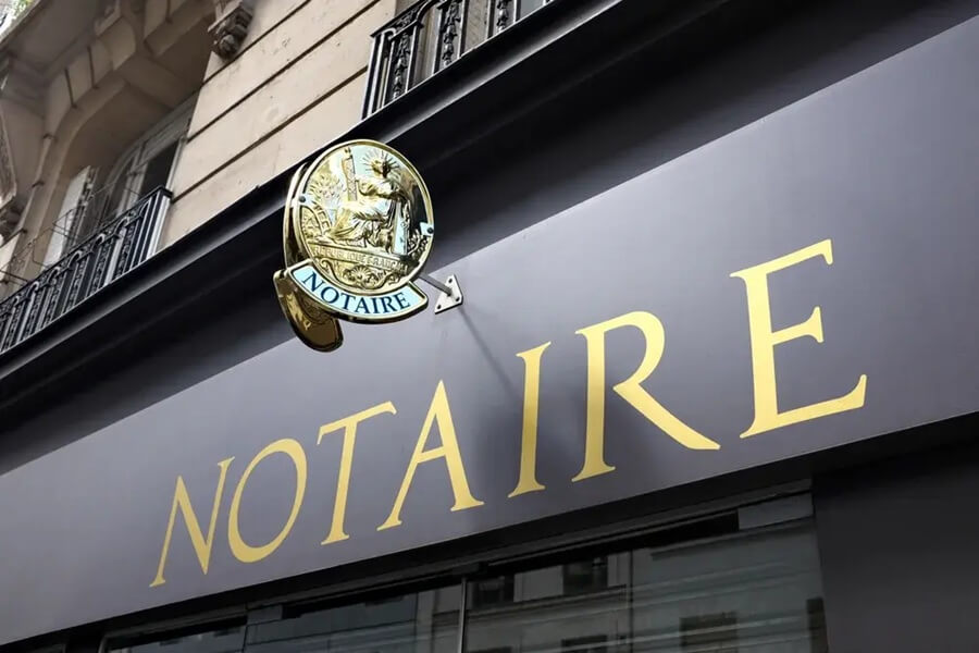 A Notaire's office storefront in Paris, France
