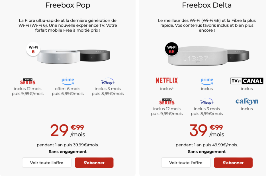 Freebox advertisement for its services in France
