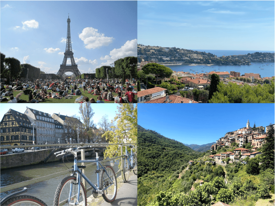 Composite photo of four cities in France