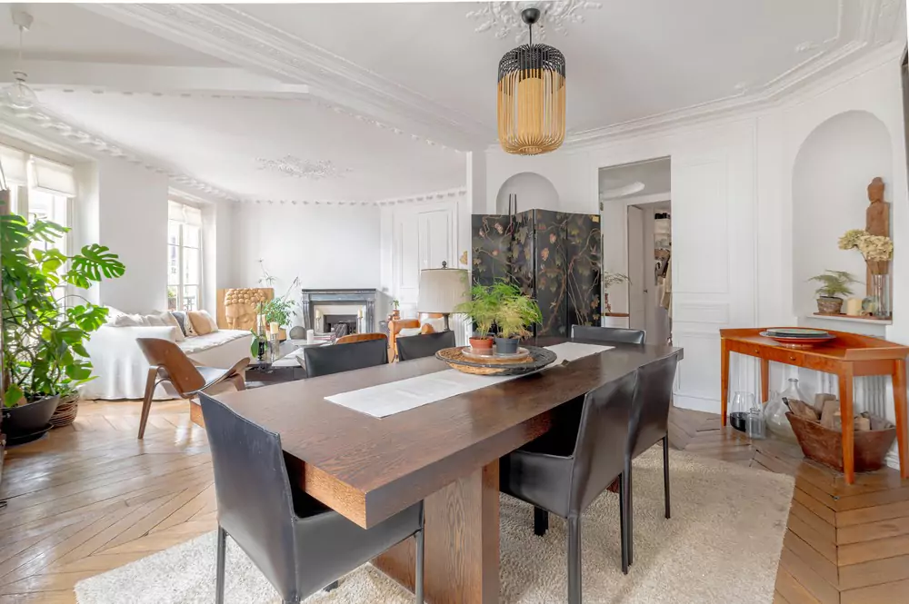 view of spacious living and dining 11 rue Madame Paris