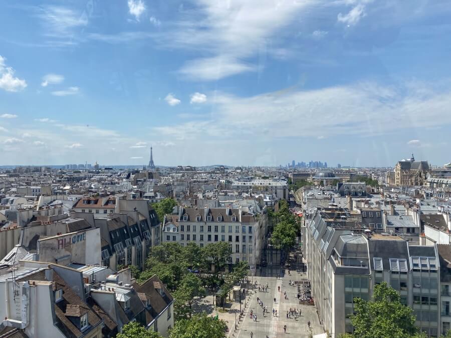 View out over the rooftops of Paris, France
