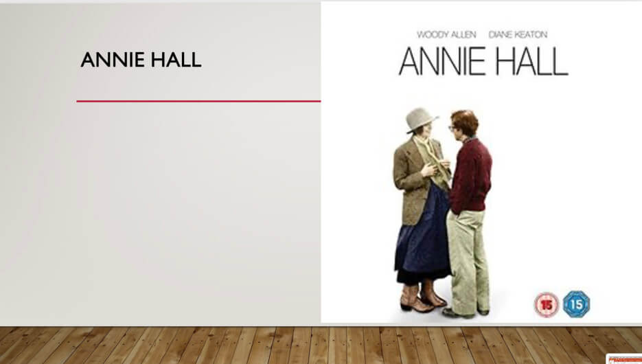 Powerpoint slide for the Woody Allen film Annie Hall