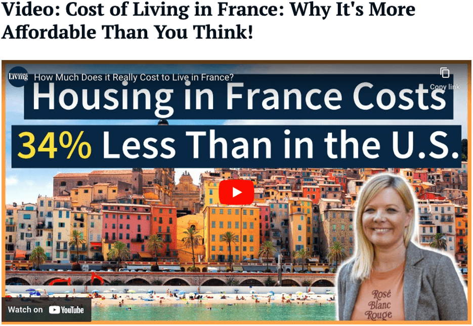 Meme contrasting the difference in the cost of housing in France and the US