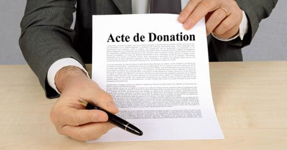 The legal form for a French Acte de Donation