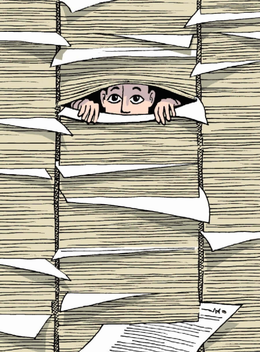 Cartoon depicting French bureacracy
