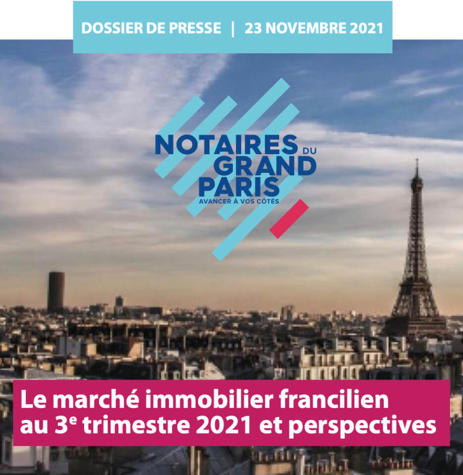 Cover graphic for the Notaires Grand Paris real estate market for 2021