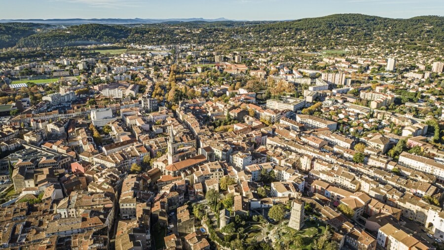 Drone view of Draguignan