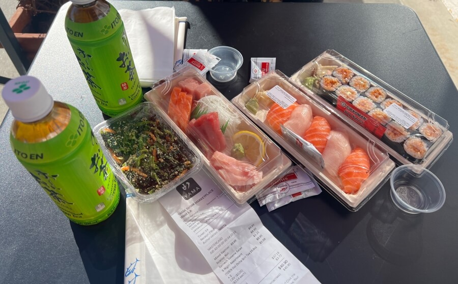 Adrian Leeds' purchases at Yama Sushi Marketplace in Los Angeles, CA