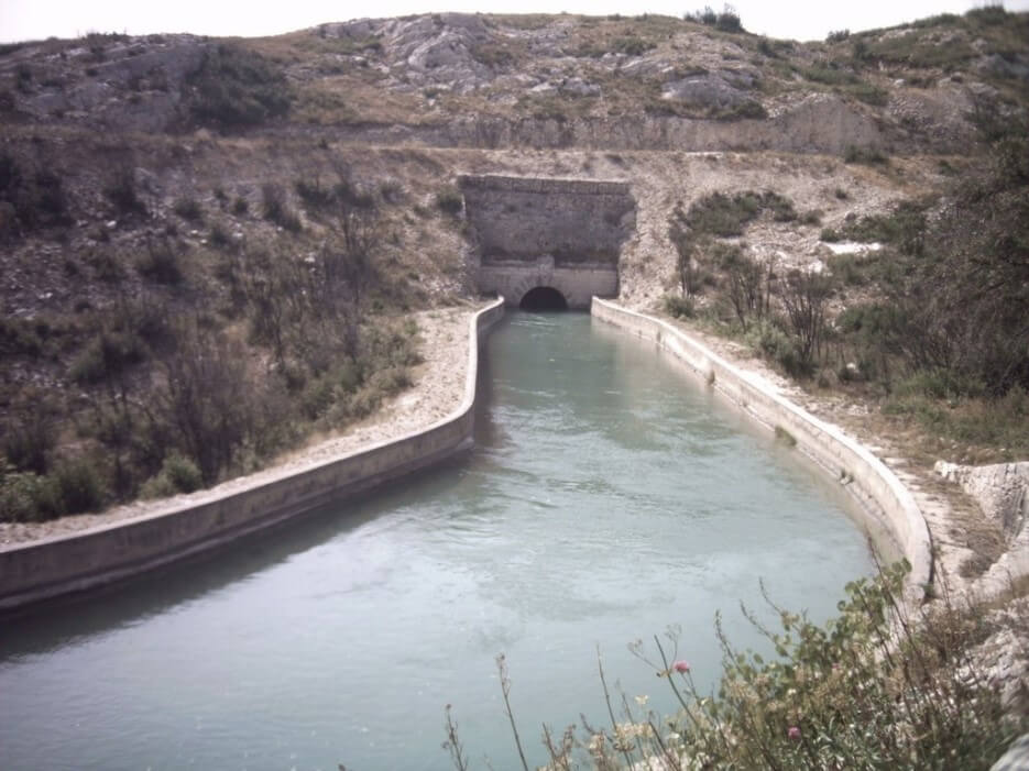 The Canal de Marseille, which supplies two-thirds of the drinking water of Marseille from the Durance River