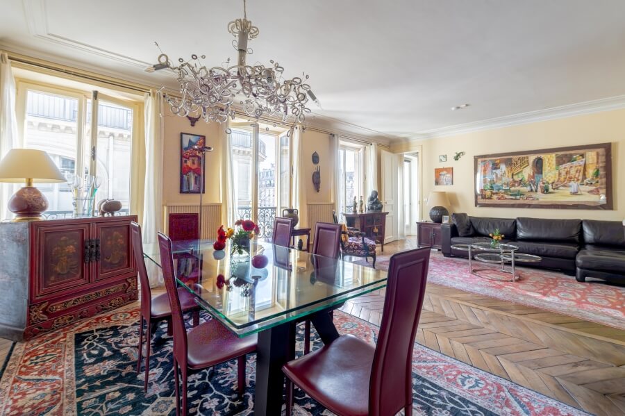 Interior shot of the apartment for sale in Paris, France