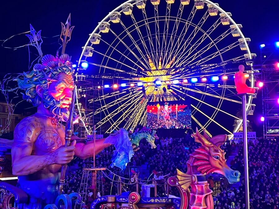 King of Carnival float in the parade in Nice, France