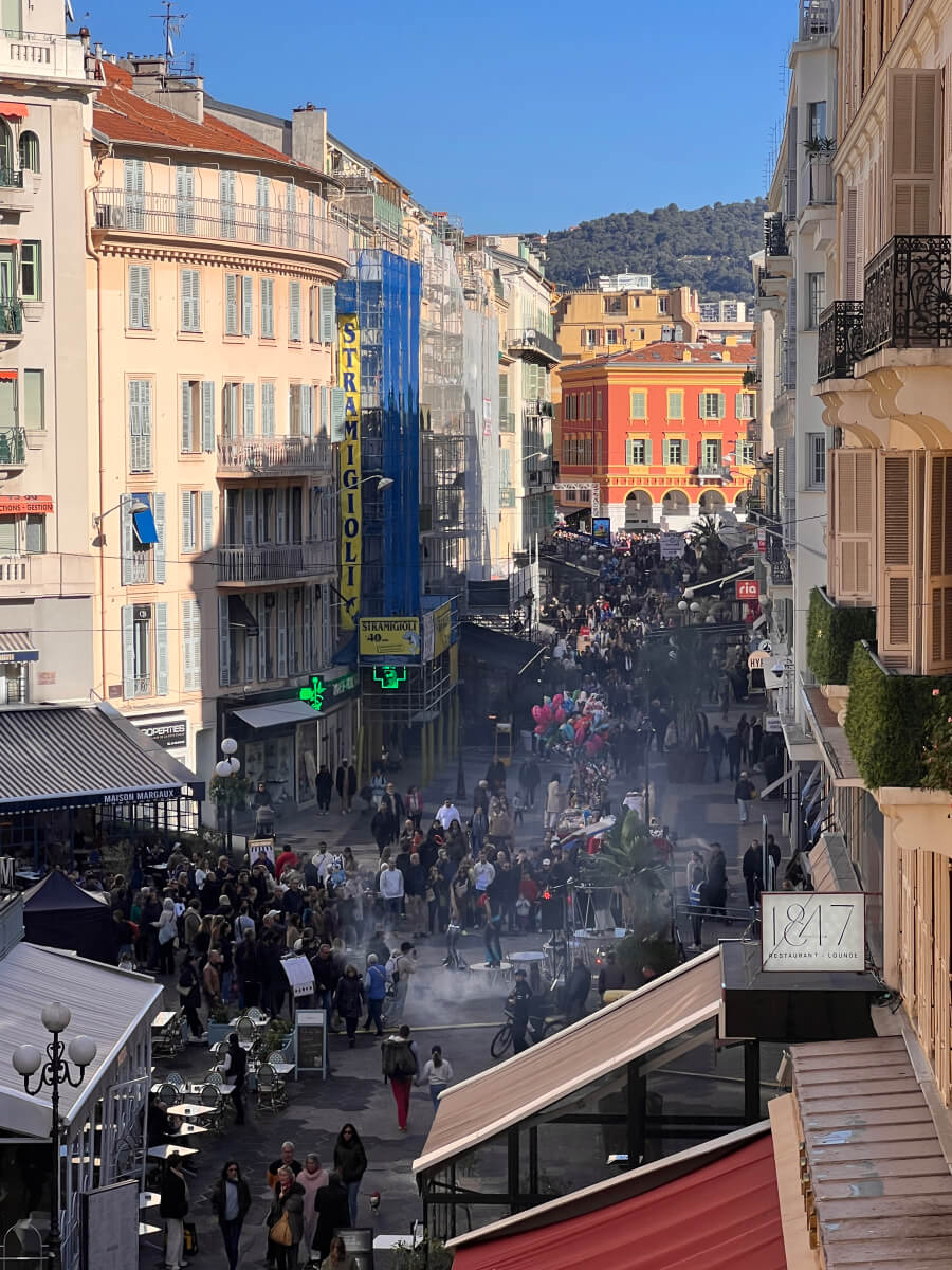  The crowded rue Masséna in Nice, France 