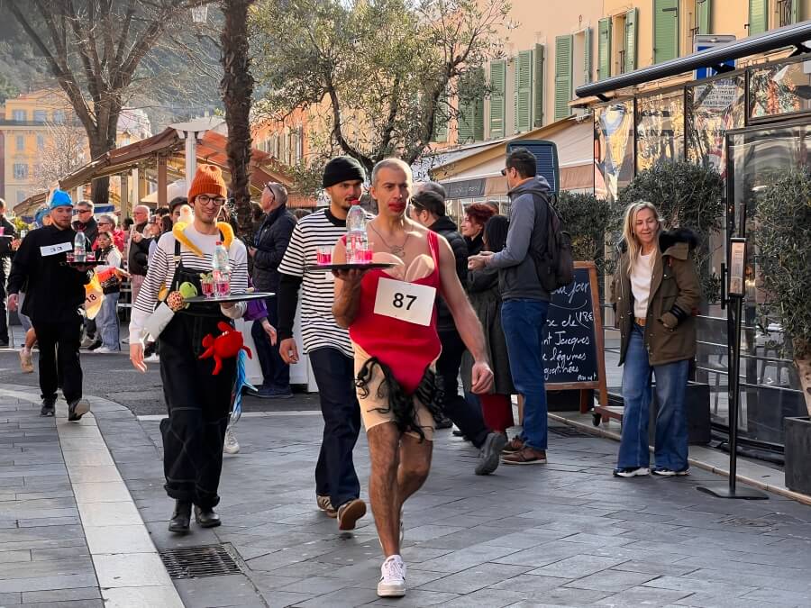 The race of the Cafe Boys as part of Carnival in Nice, France