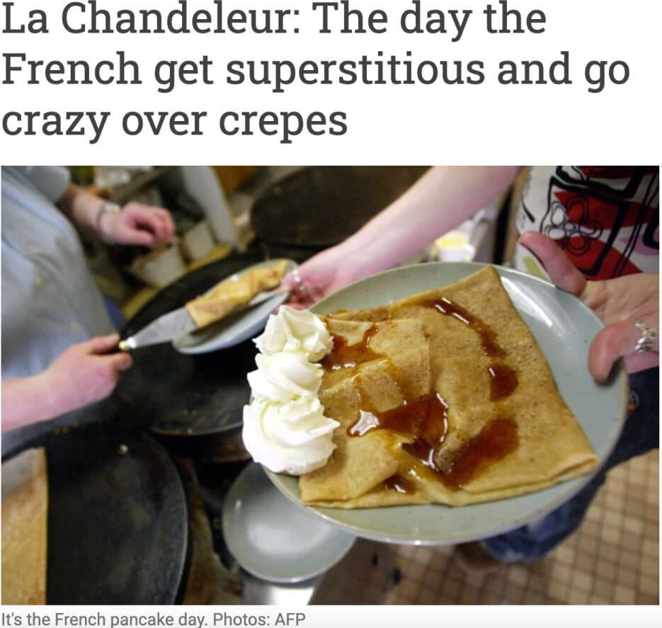 A plate loaded up with crepes with whipped cream, photo courtesy of The Local