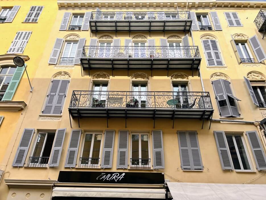 The new balcony on the building for Adrian Leeds' apartment in Nice