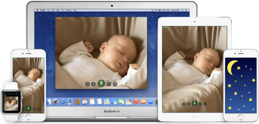 Example of monitoring a baby on the Baby Monitor App
