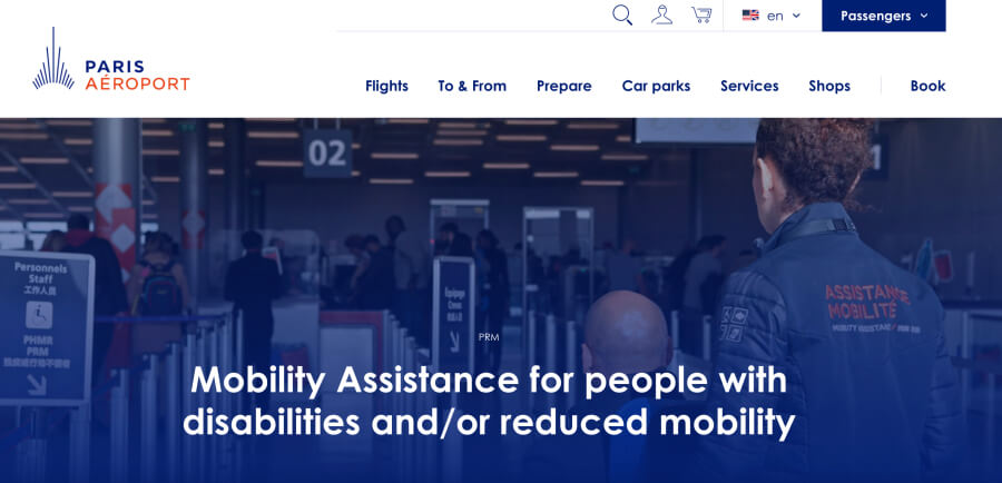 Wheelchair assistance the Charles de Gaulle airport in Paris