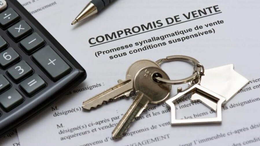 Graphic depiction of a French compromis de vente