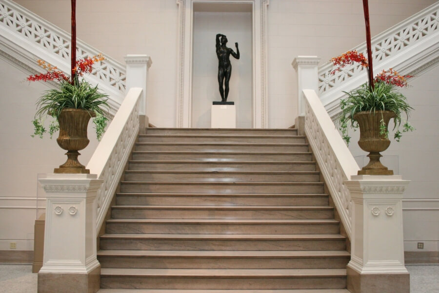 Central stairway inside the New Orleans Museum of Art