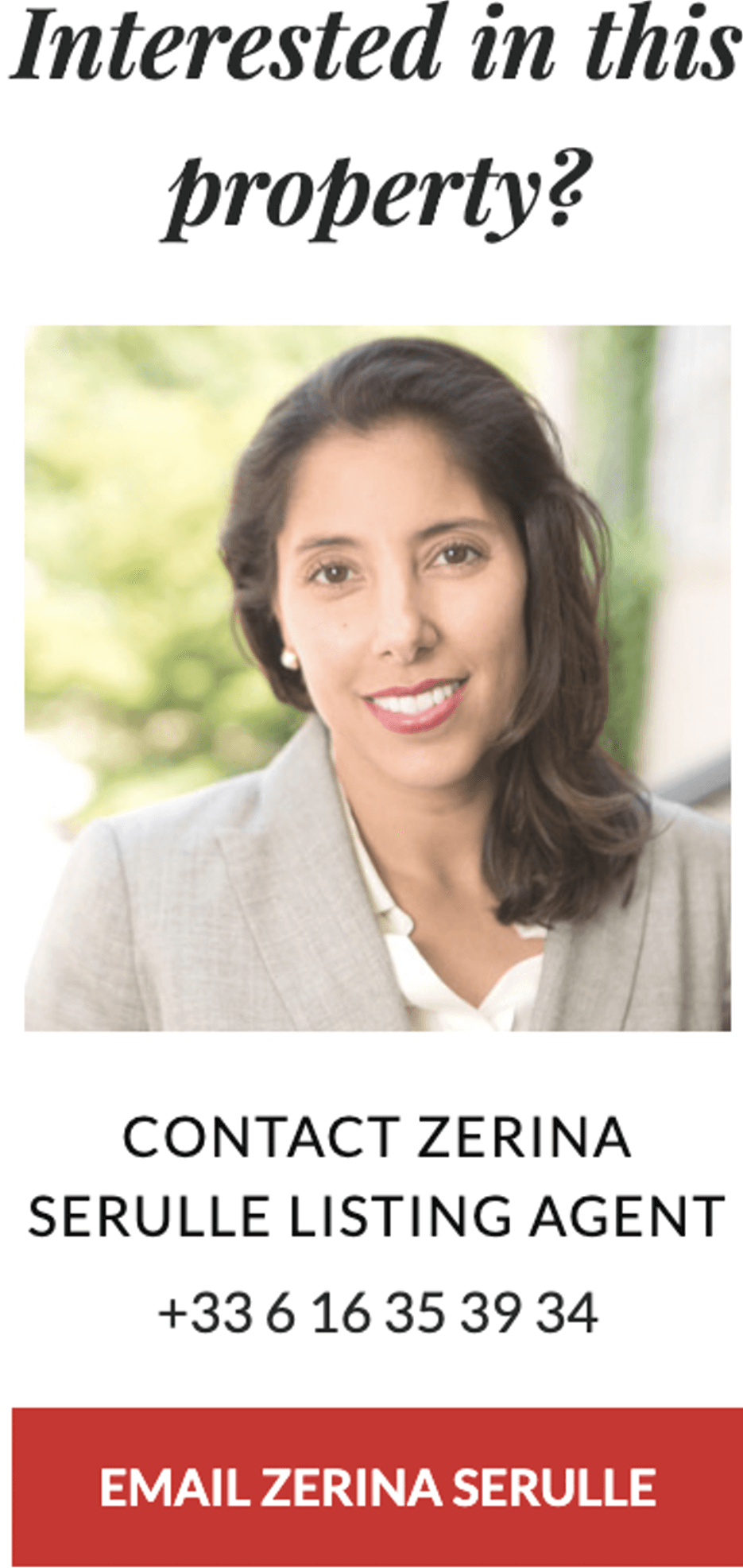Adrian Leeds listing agent, Zerina Serulle