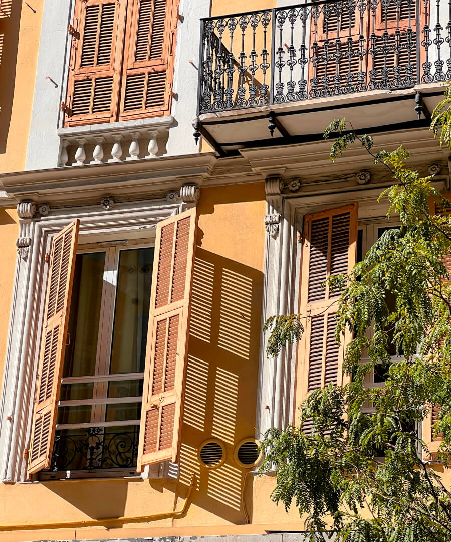 Apartment balconies in Nice, France