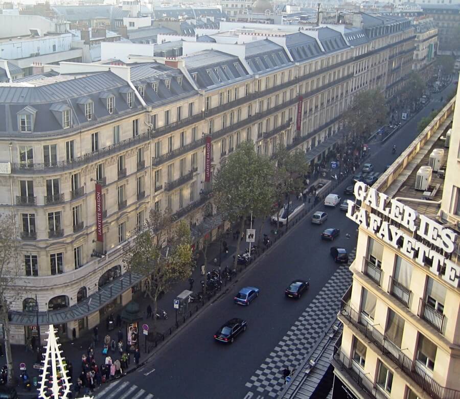 Haussmannian apartment buildings in Paris, France