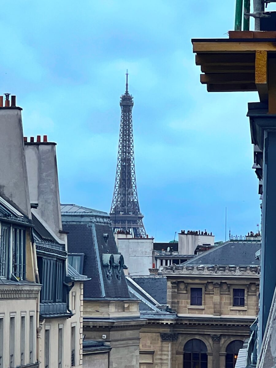 View of the Eiffel Tower in Paris, France