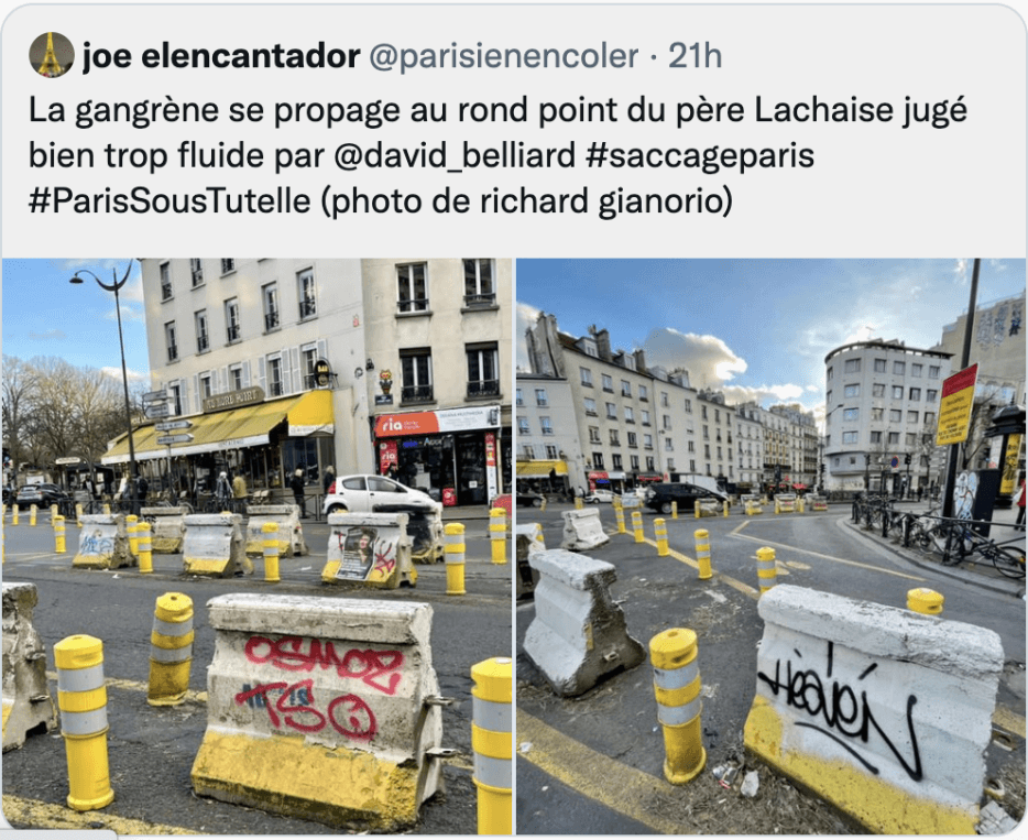Twitter post to Soccage Paris with evidence of Paris trash