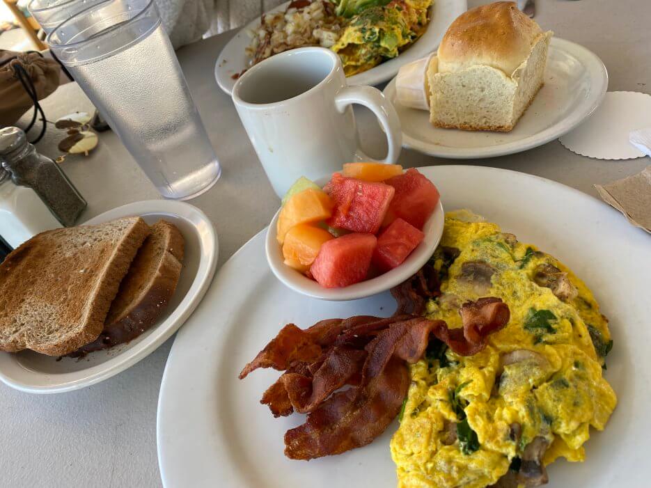 A large breakfast at Molly Brown's Country Café in Victorville