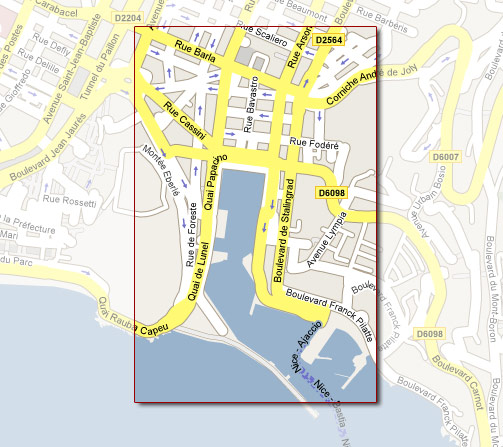 Street map of the Old Port in Nice France