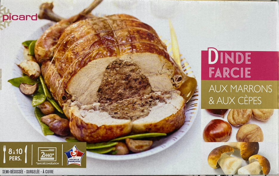 Stuffed, frozen turkey available at Picard in France