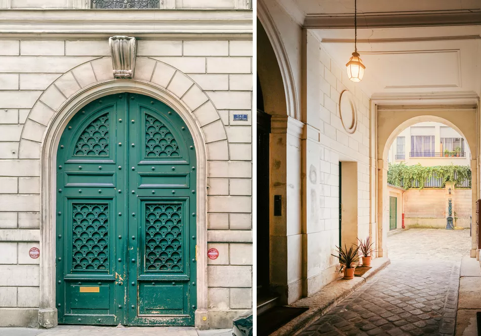 Exterior and entry interior courtyard Converted Carriage, 25 Rue Saint-Dominique Paris