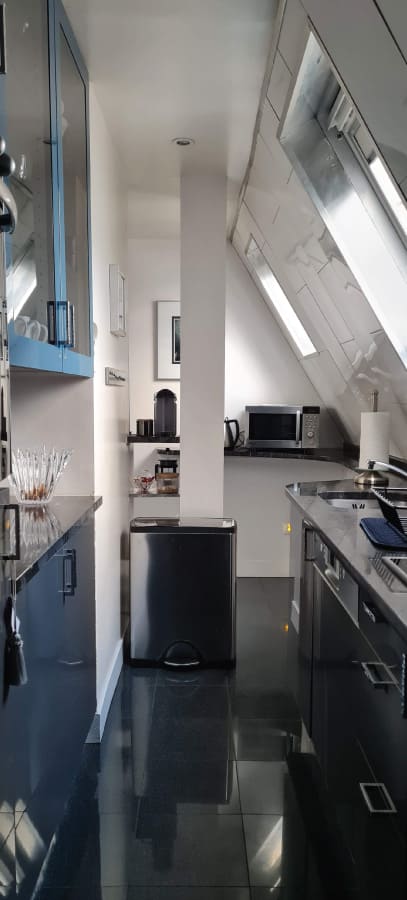 Kitchen at Penthouse with Eiffel Tower View