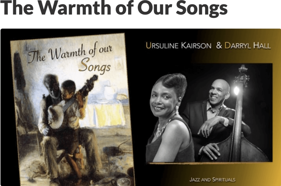 Promotional graphic for the Warmth of our Our Songs CD