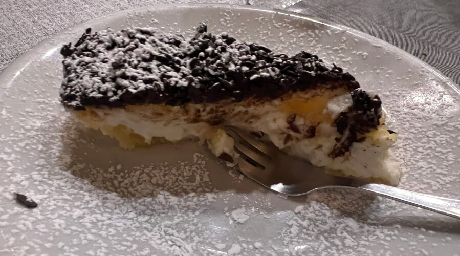 Dessert at Osteria da Carmela in Naples, Italy